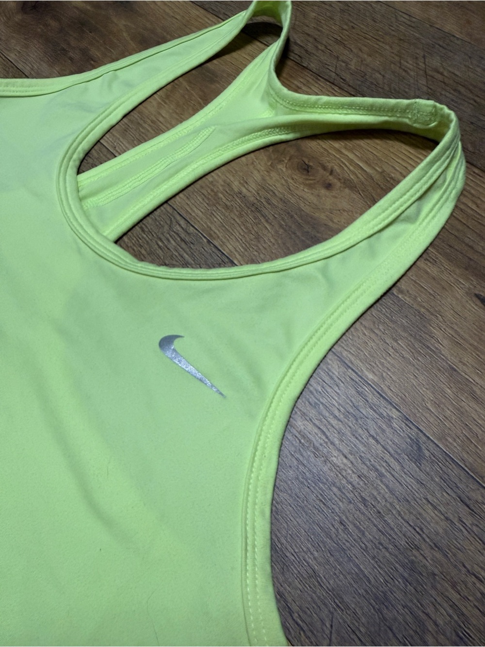 Nike Racerback Athletic Tank Top Neon Lime Volt Green Size Medium - Picture 3 of 9